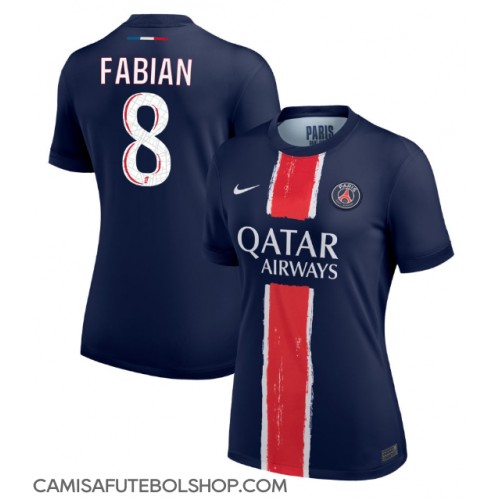 Camisa de time de futebol Paris Saint-Germain Fabian Ruiz #8 Replicas 1º Equipamento Feminina 2024-25 Manga Curta